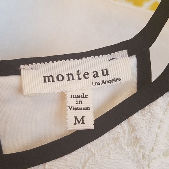 NWOT- SEXY MONTEAU IVRY LACE W/BLACK TRIM TANK TOP - Picture 7 of 8